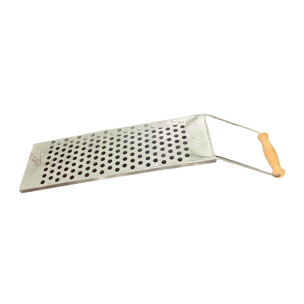 Vintage Cheese Grater Stainless Steel Wooden Handle Large 18" Made In Austria